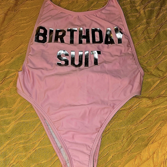 Dippin Daisy's Swimwear One Piece Pink "birthday suit" suit - Picture 1 of 3